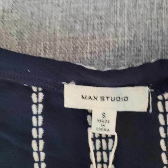 Max Studio Navy And Cream Sleeveless Dress - Picture 5 of 6